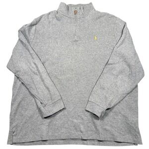 Polo Ralph Lauren 1/4 Zip 2XL Pullover Mens Gray Estate Rib Pony Sweater Shirt